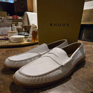 Rhude white loafers Size 10 DS